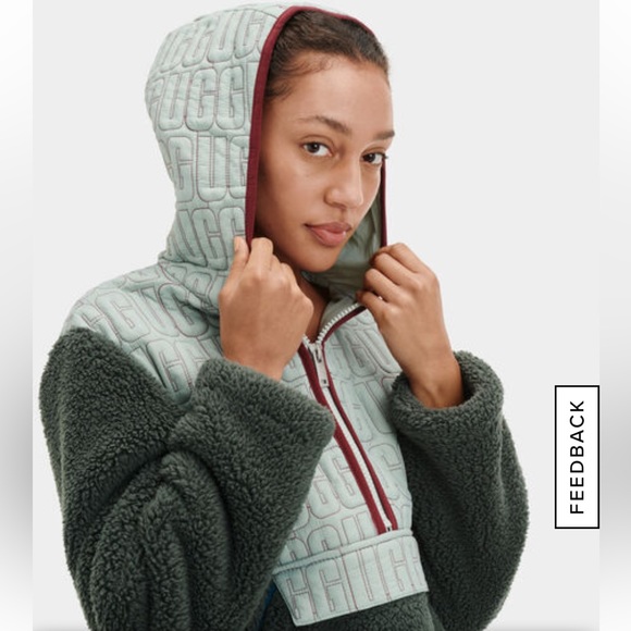 NWT UGG Iggy Sherpa Half Zip Pullover - Picture 3 of 6